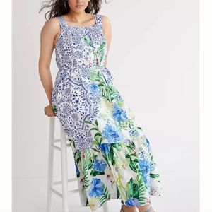 EUC Maeve Bouquet Flounced Maxi Dress